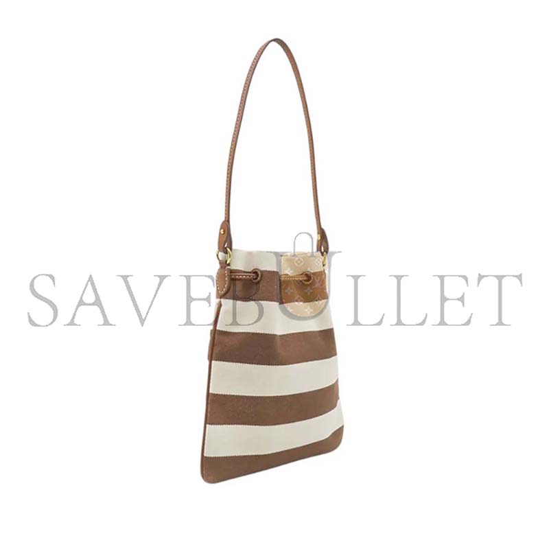 MIU MIU STRIPED CANVAS LOGO DRAWSTRING TOTE BAG 5ND016 (23*20cm)